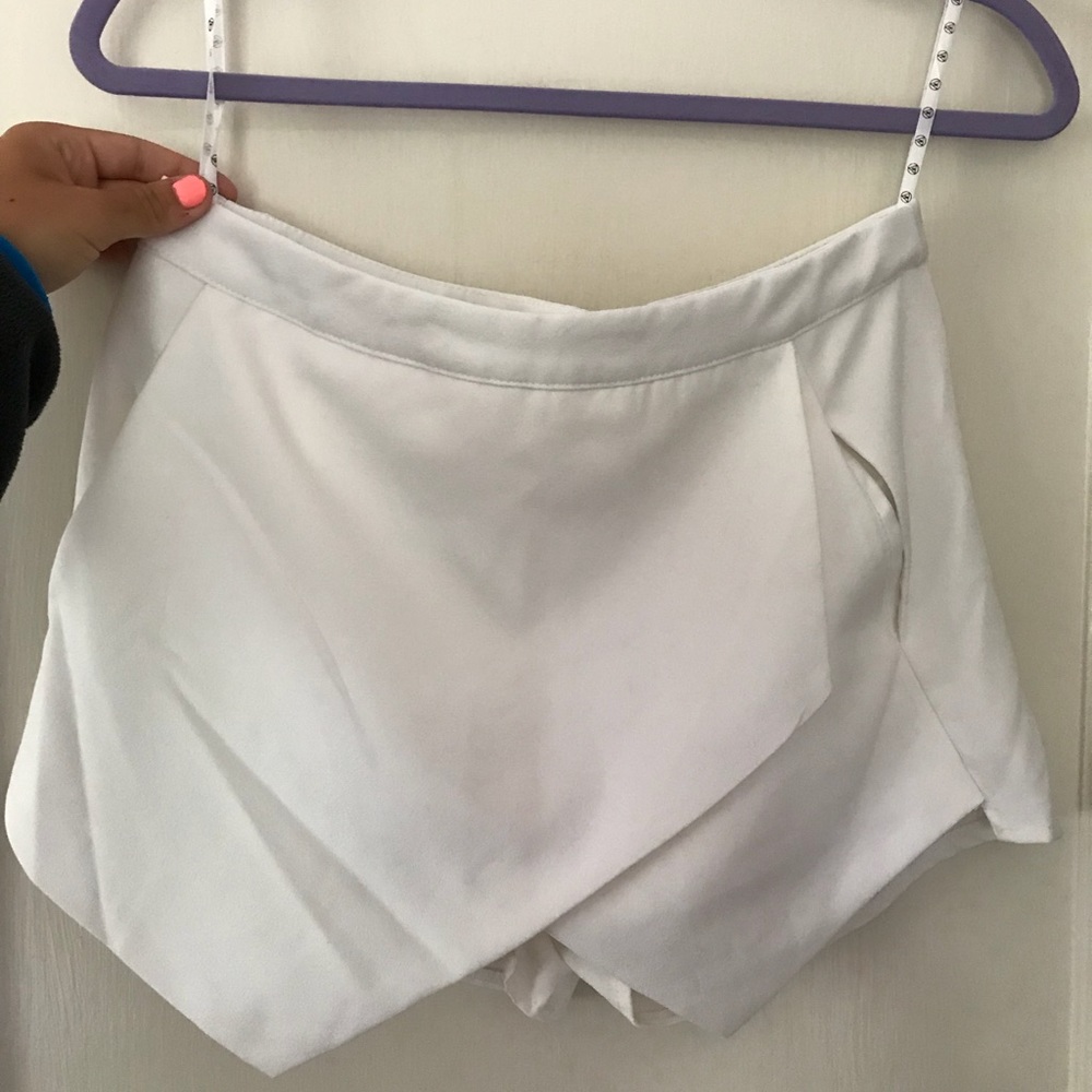 White Asymmetrical Skort